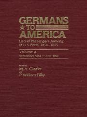 Tapa de Germans to America, Volume 4 Sept. 22, 1852-May 28, 1853