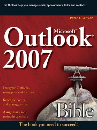 Tapa de Microsoft Outlook 2007 Bible