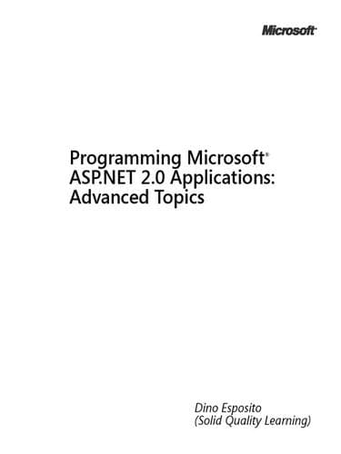 Tapa de Programming Microsoft® ASP.NET 2.0 Applications