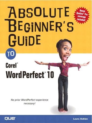 Tapa de Absolute Beginner's Guide to Corel WordPerfect 10