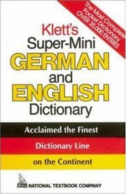 Tapa de Klett's Super-Mini German and English Dictionary (Klett's)