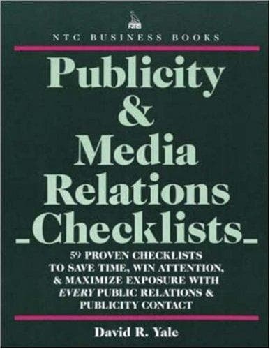 Tapa de Publicity and media relations checklists