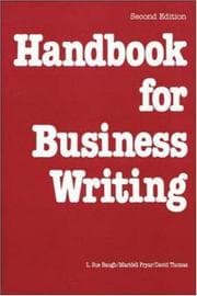 Tapa de Handbook for business writing