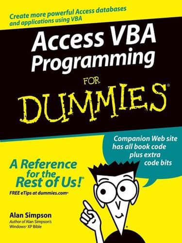 Tapa de Access VBA Programming For Dummies