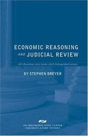Tapa de Economic reasoning and judicial review