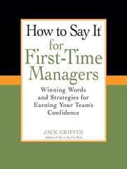 Tapa de How to Say It for First-Time Managers