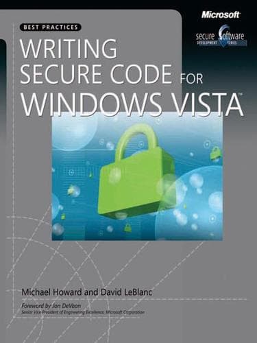 Tapa de Writing Secure Code for Windows Vista™