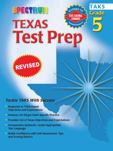 Tapa de Texas Test Prep, Grade 5