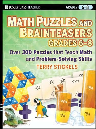Tapa de Math Puzzles and Brainteasers, Grades 6-8