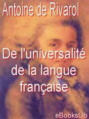 Tapa de De l'universalite de la langue francaise