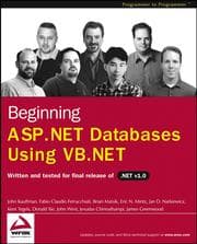 Tapa de Beginning ASP.NET Databases Using VB.NET