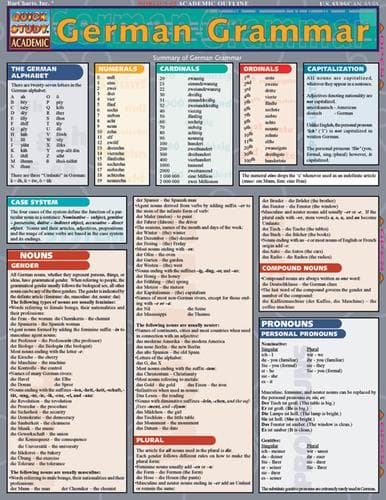 Tapa de QuickStudy - German Grammar