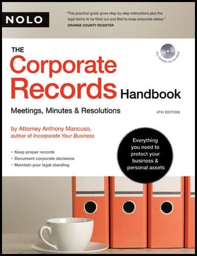 Tapa de Corporate Records Handbook,The