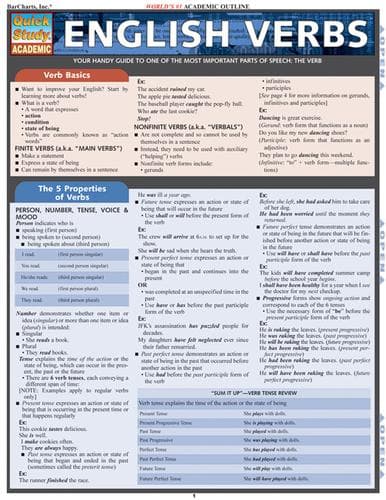 Tapa de QuickStudy - English Verbs