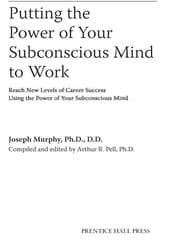 Tapa de Putting the Power of Your Subconscious Mind to Work