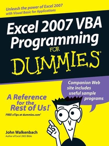Tapa de Excel 2007 VBA Programming For Dummies