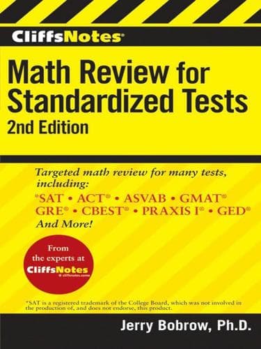 Tapa de CliffsNotes Math Review for Standardized Tests