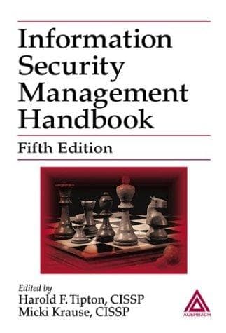 Tapa de Information Security Management Handbook, Fifth Edition