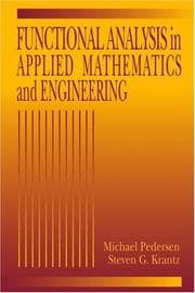 Tapa de Functional Analysis in Applied Mathematics and Engineering (Studies in Advanced Mathematics)