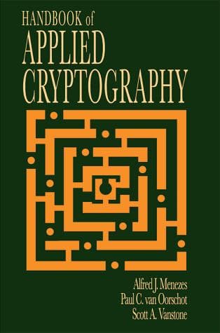 Tapa de Handbook of applied cryptography