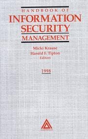 Tapa de Handbook of information security management