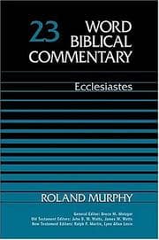 Tapa de Word Biblical Commentary Vol. 23a, Ecclesiastes  (murphy), 254pp