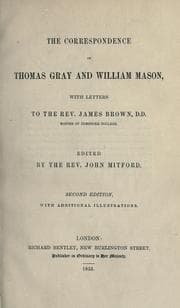 Tapa de The correspondence of Thomas Gray and William Mason