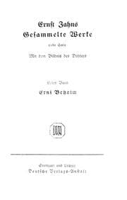 Tapa de Ernst Zahns Gesammelte Werke