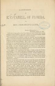 Tapa de Address of E. C. Cabell