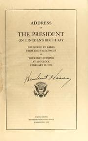 Tapa de Address of the President on Lincoln's birthday