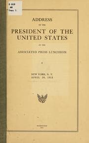 Tapa de Address of the President of the United States at the Associated press luncheon