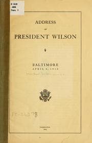 Tapa de Address of President Wilson, Baltimore