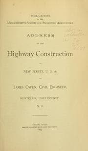 Tapa de Address on the highway construction in New Jersey, U.S.A