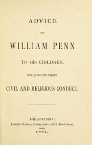 Tapa de Advice of William Penn to his children