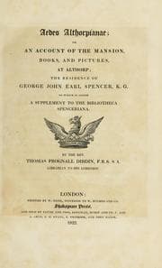 Tapa de Aedes Althorpianae, or, An account of the mansion, books, and pictures of Althorp