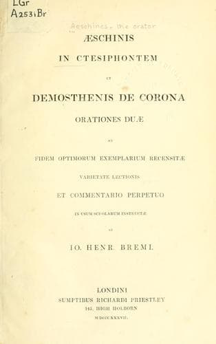 Tapa de Aeschinis In Ctesiphontem