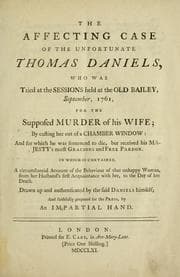 Tapa de The affecting case of the unfortunate Thomas Daniels