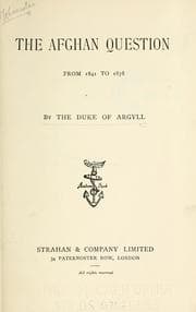 Tapa de The Afghan question from 1841 to 1878
