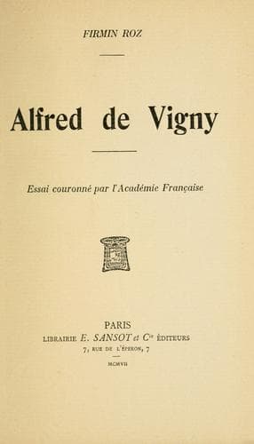Tapa de Alfred de Vigny