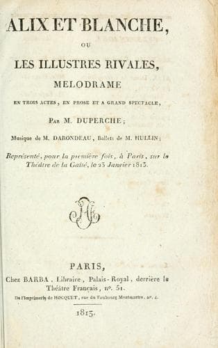 Tapa de Alix et Blanche