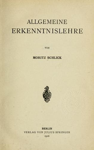 Tapa de Allgemeine Erkenntnislehre