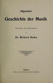 Tapa de Allgemeine Geschichte der Musik