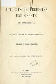 Tapa de Altdeutsche Predigten und Gebete aus Handschriften