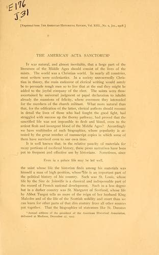 Tapa de The American Acta sanctorum