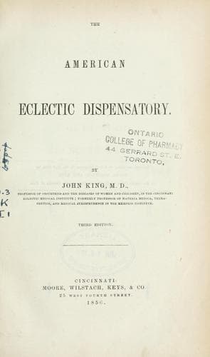 Tapa de American eclectic dispensatory