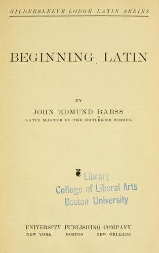 Tapa de Beginning Latin