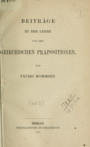 Tapa de Beiträge zu der Lehre von den griechischen Präpositionen