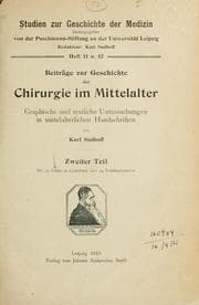 Tapa de Beiträge zur Geschichte der Chirurgie im Mittelalter