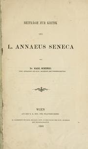 Tapa de Beiträge zur Kritik des L. Annaeus Seneca