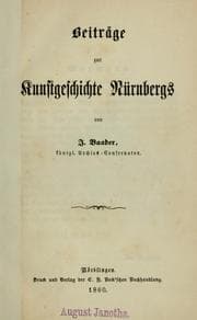 Tapa de Beiträge zur Kunstgeschichte Nürnbergs